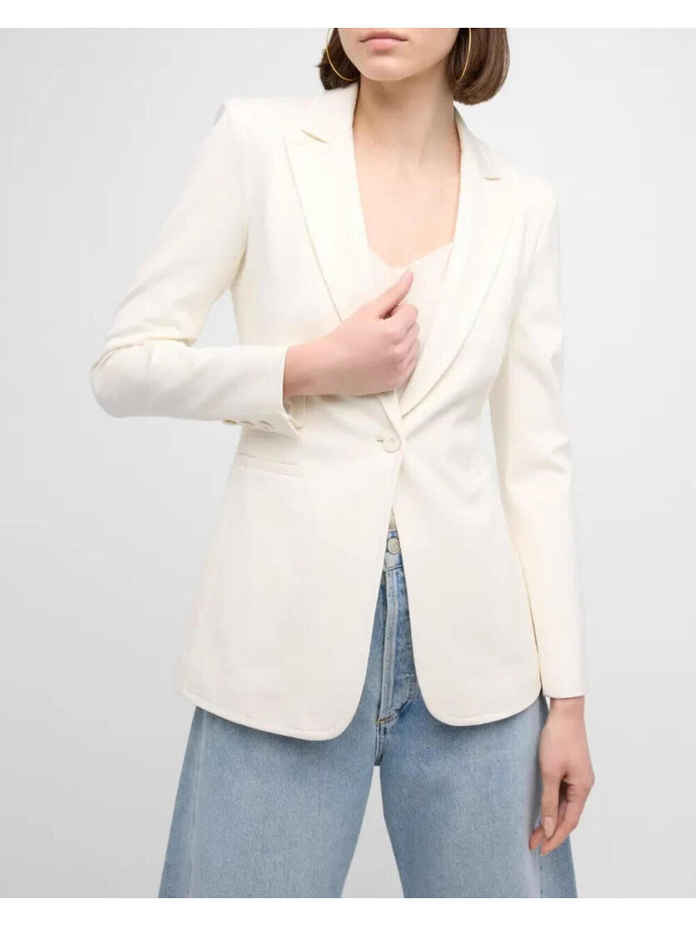 NEW, Alice + Olivia Fitted Blazer in Off White Sz 14 #SJ2245 - Picture 2 of 13